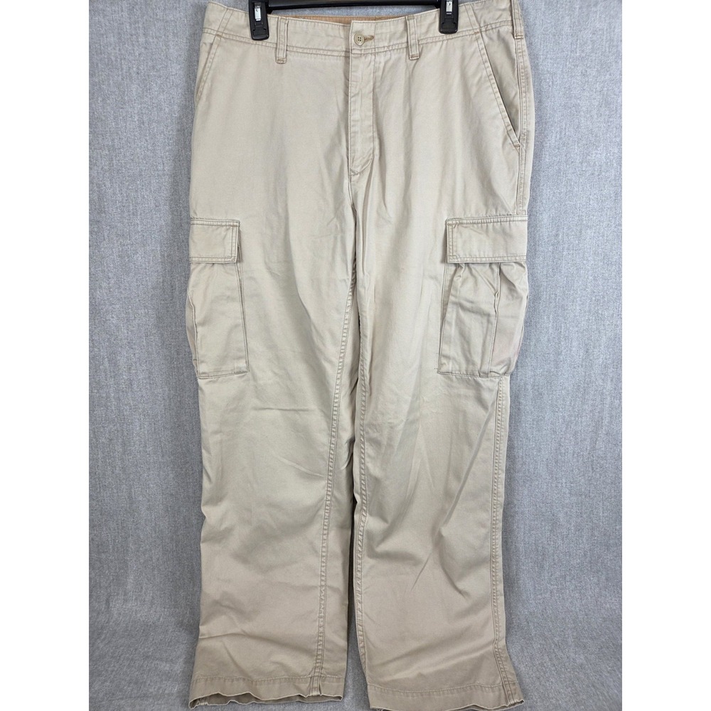 Tommy Hilfiger Cargo Pants Mens 34x32 Relaxed Beige Grunge Skate Vintage 2003